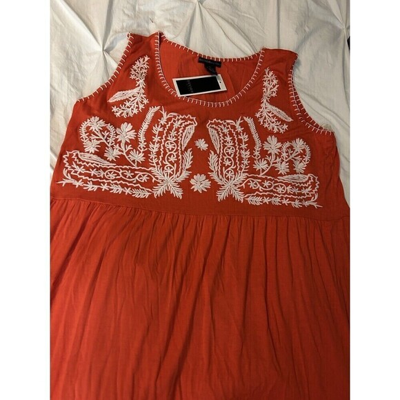 Design History Sleeveless Embroidered Dress Women’s Plus Size 2X Persimmon Tank - Picture 10 of 13